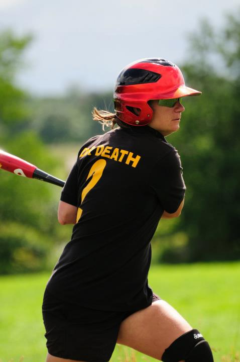 Playing softball for the Sheffield Sting