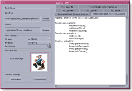 JWalkTester analysing a ReservableBook